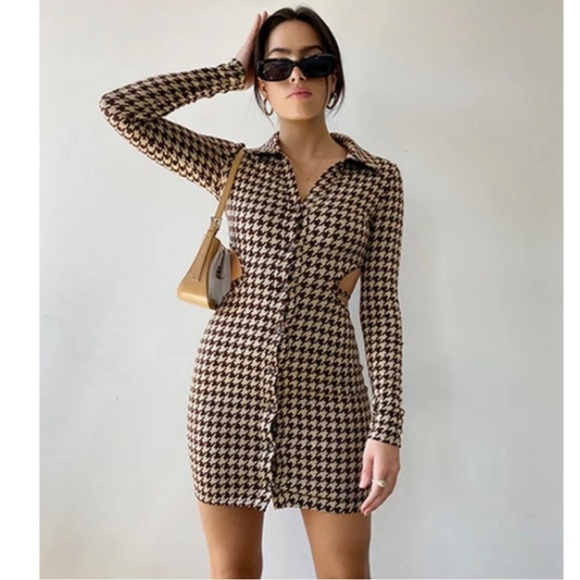 Bailey Rose NWTs Houndstooth Mini Dress - Picture 1 of 3